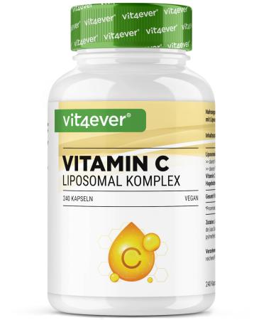 Liposomal Vitamin C - 240 Vegan Capsules - Premium: Highly Dose with 1000mg of Pure Vitamin Per Day - Biodispo