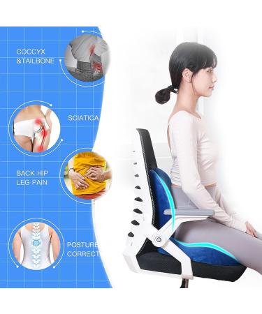 Ergonomic Seat Cushion (Seat Cushion+Chair Cushion) Hip and Waist Protection Detachable Zip Breathable Memory Foam Anti Stress Butt Pillow Improve Seat Comfort Green - Buy Online on GoSupps.com