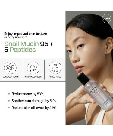 JUMISO Snail Mucin 95% + Peptide Essence | Hydrating Serum for Dry Skin | 4.73 fl. oz | Korean Skincare - Deep Moisturizer & Daily Hydration - Buy Online on GoSupps.com