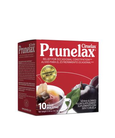 Prunelax Ciruelax Natural Laxative Regular for Occasional Constipation Tea Bags Prunes 10 Bags