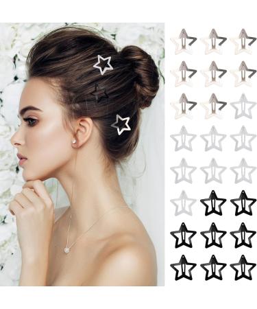Kioiner 24 Pcs 3cm Star Hair Clips Metal Non-Slip Snap Hair Clips Lovely Y2K Hair Pins Hair Barrettes Hair Accessories for Women Girls Kids Teens Styling Hair - Buy Online on GoSupps.com