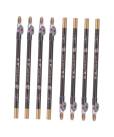 Healeved 8pcs Pencil Sharpener Eyebrow Pencil Eyeliner Brown Pencil with Sharpener Makeup Accessories Wooden 1 count (Pack of 1) Black