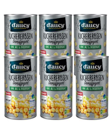 d'aucy chickpeas - 100% without salt and added sugar without preservatives climate neutral 285 gram can
