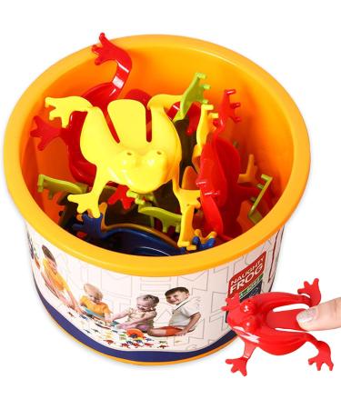 12 Pcs Jump Frog Toy Set - Colorful Jump Flip Frog Game for Kids | Fun Plastic Frog Bucket Play for Young Girls - Buy Online on GoSupps.com