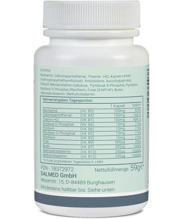  DALMED B-Complex Extra Forte - 120 Capsules - Pharmaceutical Grade - No Additives - Pure and High Quality Substances - Buy Online on GoSupps.com