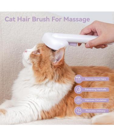 Self-Cleaning Cat Brush for Short & Long Hair - Aumuca Fur Brush Removes Mats & Loose Hair (Violet) - Buy Online on GoSupps.com