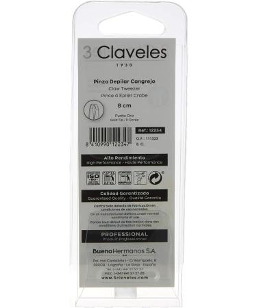 Claveles 12234 Pinza DEPILAR Krabbe - Spitze Gold 8 cm | International Shipping Available - Best Quality Hair Removal Tweezers - Buy Online on GoSupps.com