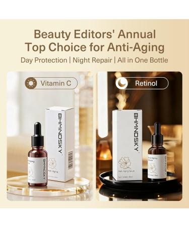 BHMNDSKY Natural Essence Anti-Aging Serum Set Vitamin C Retinol Hyaluronic Acid 1 Fl Oz / 30ml - Buy Online on GoSupps.com