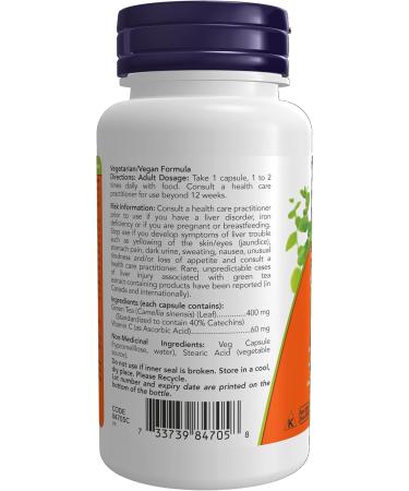 NOW Supplements Green Tea Extract 400mg Capsules 100 Capsules - Buy Online on GoSupps.com