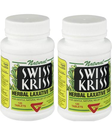 Swiss Kriss Herbal Laxative Tablets - 120 Count (Pack of 2) | Natural Digestive Support - Buy Online on GoSupps.com