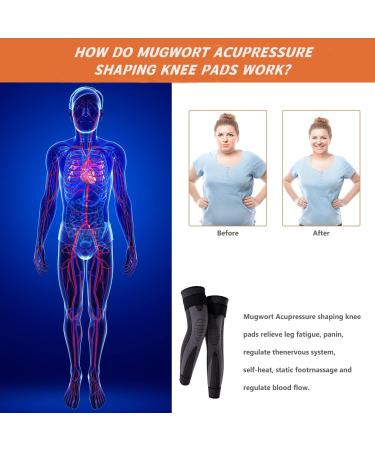 2 Pairs Tourmaline Acupressure Self-Heating Knee Sleeve & Socks Set for Men and Women - Black (L) - Buy Online on GoSupps.com