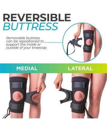 BraceAbility J Patella Knee Brace - Lateral Stabilizer for Dislocation and Subluxation - Left/Right Kneecap Support (Large) - Buy Online on GoSupps.com