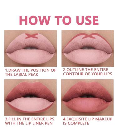 Shop Matte Lip Liner Set - 6PCS Pink Red Series | Longwear Waterproof Lip Makeup Pencils - Buy Online on GoSupps.com