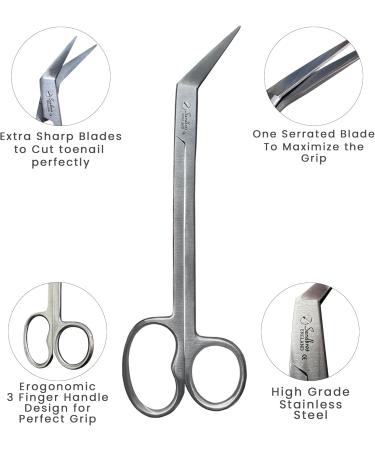Long Handled Toenail Clippers for Thick Nails 7.5" Angled Tip Long Handled Nail Scissors for Toenails Heavy Duty Long Handled Toenail Scissors for Thick Nails Podiatry Tools for Elderly Back Pain - Buy Online on GoSupps.com