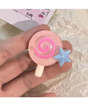 Fashion Sweet Cute Lollipop Star Hairpins Y2k Dopamine Hair Clip Simple Hair Barrettes Fashion Hair Accessory Gifts Hair Side Clip For Women Decorative - Buy Online on GoSupps.com