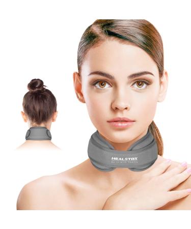 Neck Ice Pack Wrap Cervical Ice Pack Cervical Cold Compress Ice Packs for Neck Injuries Reusable Cold Hot Therapy Adjustable Flexible Gel Ice Wrap for Neck Pressure Surgery Pain Instant Relief Grey