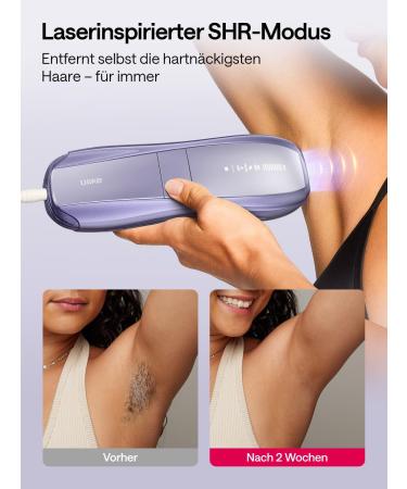 Ulike Air 10 IPL Hair Removal Device - Pain-Free Long-Lasting Results Skin Sensor 4 Attachments for Home Use Perfect for Body & Face - Purple - Buy Online on GoSupps.com