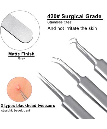 XGIZMOO Precision Blackhead Tweezers - Professional 3-in-1 Stainless Steel Acne Remover Tool Set (GM4203P) - Buy Online on GoSupps.com