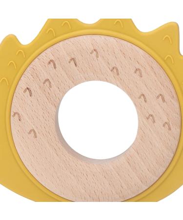 RvSky Baby Chewing Ring - Wooden & Silicone Teething Ring for Newborns (Dog Shape) | Safe Soothing Relief for Teething Babies - Buy Online on GoSupps.com
