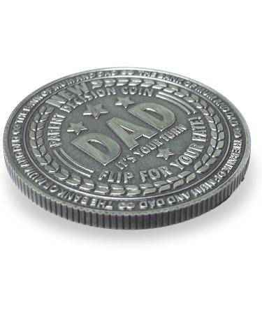 Premium Solid Brass New Parent Decision Coin | Funny Gift for New Moms and Dads | Mum's Turn, Dad's Turn | Antique Silver Flip Coin | Baby Shower Present - Buy Online on GoSupps.com