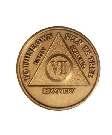 7 Year Bronze AA (Alcoholics Anonymous) - Sober / Sobriety / Birthday / Anniversary / Recovery / Medallion / Coin / Chip by Generic