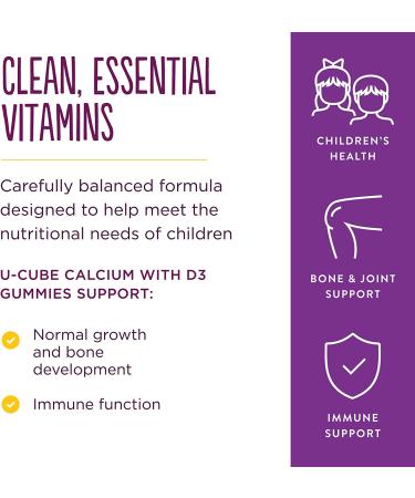 Solgar U-Cubes Children's Calcium with Vitamin D3 - 60 Gummies in Pink Lemonade, Blueberry & Strawberry Flavors - Buy Online on GoSupps.com
