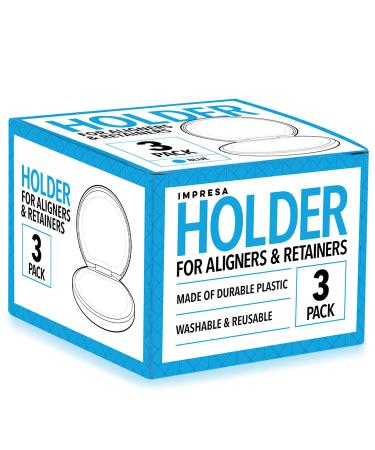 3 Pack Slim Pocket-Sized Invisalign Retainer Cases - Secure Close, Easy Open - Travel-Friendly Holder Set - Buy Online on GoSupps.com