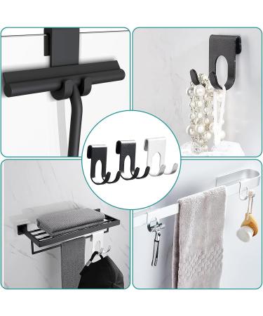 Ningyer 12-Piece Self-Adhesive Razor Shower Holder Set | No-Drill Multi-Purpose Hooks for Bathroom Kitchen & Office | Black/Silver Bathroom Accessories - Buy Online on GoSupps.com