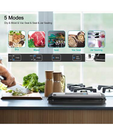 Inkbird Vacuum Sealer Machine Starter Kit | PowerVac Air Sealing for Food Preservation | Dry & Moist Modes | Easy Cleaning & Storage | Sealer Bag*5 & Bag Roll*1 (8*11.8 & 8*7) - Buy Online on GoSupps.com