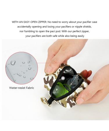 Momigo Pacifier Case Bag - Camouflage Pacifier Holder with Clip for Diaper Bag, Stroller, and Purse - Holds 2 Pacifiers - Ideal for Outdoor Travel - Buy Online on GoSupps.com