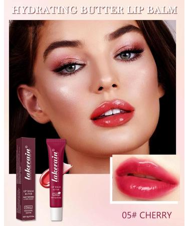 Lip Butter Balm Cherry Hydrating Tinted Butter Lip Gloss Sheer Lip Mask Lip Care Moisturizer Soothing Lip Makeup Non-Sticky Jelly Glow Reviver Fat Lip Oil Christmas Gift for Women-05 05# - Buy Online on GoSupps.com