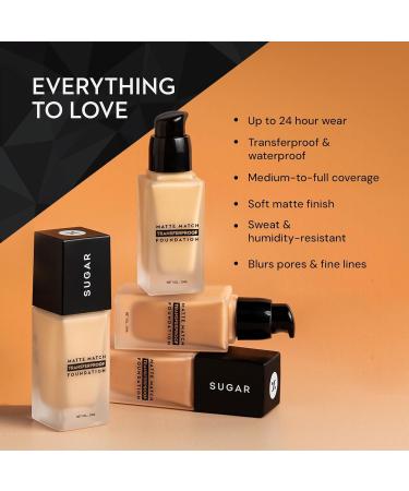 The-SU'GAR Cosmetics Matte Match Transferproof Foundation 24 Hr Wear Waterproof All Skin Types 30 ml - Buy Online on GoSupps.com