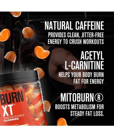 Jacked Factory Thermogenic Fat Burner  Appetite Suppressant Gummies with Acetyl-L-Carnitine HCL MitoBurn Caffeine 60 Gummies Tangerine Sour - Buy Online on GoSupps.com