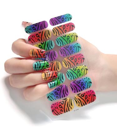 On Nail Polish Strips Glitter Starry Marble Semi Cured Gel Nail Polish Strips Gel Nail Stickers Full Nail Wraps on Nail Polish Strips Ze0234 - Buy Online on GoSupps.com