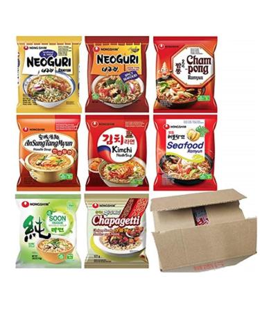 NongShim Instant Noodle Soup Ramyun Ramen Assorted Flavour (Pack of 10) BY SPICEHUB ATLEAST 5 FLAVORS