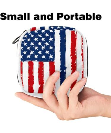 American Flag Color Sanitary Napkin Storage Bag - Period Tampon Makeup Pad Pouch - Buy Online on GoSupps.com