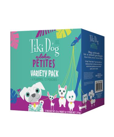Tiki Dog Aloha Petites Variety Pack Small Breed Wet Dog Food Pouches 3.5 Ounce (Pack of 12)