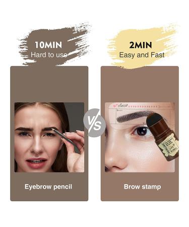 MGLIMZ Eyebrow Stamp Stencil Kit - Long Lasting Natural Shape | Brow Stamp Kit with Brush and Stencils - 3 in 1 Hairline Brow Powder - Black - Buy Online on GoSupps.com