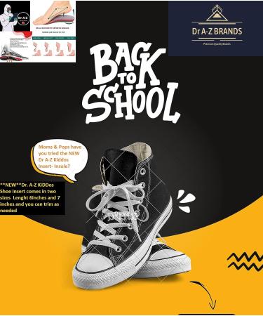 Dr. A-Z Kiddos 6 Height Increase Orthotic Shoe Inserts for Kids - Arch Support and Fatigue Relief - Buy Online on GoSupps.com