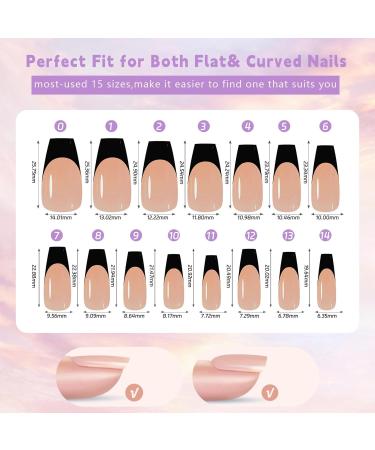 Black Tip Press On Nails Short 150 Removable Black French Tip Artificial Nails - Nail Decoration Kits For Nail Professionals Beginners Hobbyists French Black Wear 11 - Buy Online on GoSupps.com