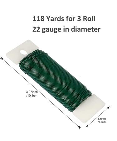 Zeanla 3 Pack Green Floral Wire 22 Gauge 118 Yards - Flexible Paddle Wire for Crafts, Christmas Wreaths, Garland, and Floral Arrangements - Buy Online on GoSupps.com