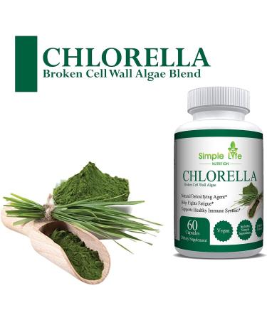 Organic Chlorella Capsules for Blood Pressure, Immunity & Cholesterol - 60CT | Non-GMO Vegan Supplements with Chlorophyll, Iron & Protein - Buy Online on GoSupps.com