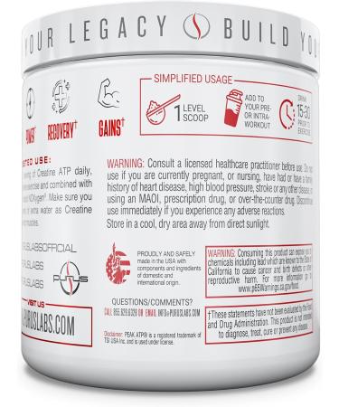 Purus Labs Creatine ATP - Unflavored Peak ATP + Creatine Monohydrate | 30 Servings for Muscle Activation & Cellular Energy - International Shipping Available - Buy Online on GoSupps.com