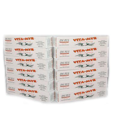12 Pk VITA-MYR 4 Oz Herbal Zinc+ Natural Toothpaste Effective Toothpaste No Sugar No Fluoride No SLS No Aspartame No Saccharin Low-Abrasive Gluten Free & Vegan