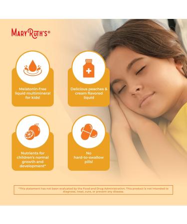 Kids Liquid Nighttime Multimineral by MaryRuth's | Bone Health | Immune Function | Bedtime Supplement | Kids Vitamins | Magnesium | Vegan | Sugar Free | 30-180 Servings | 15.22 fl oz - Buy Online on GoSupps.com