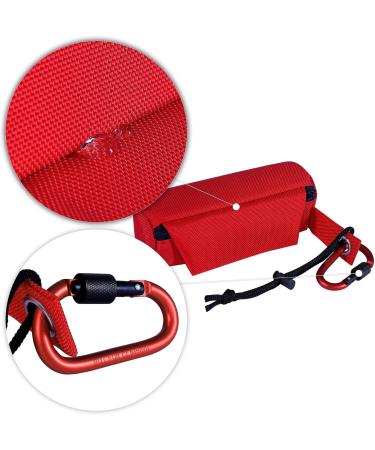 Lonto Feed Bag for Dogs - Durable Water-Repellent Snack Bag with Zipper & Velcro 18x7x7 cm - Red - Perfect for Treats & Travel - Buy Online on GoSupps.com