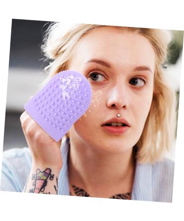 Beavorty Cleansing Massage Finger Cots Cleansing Facial Brush Skin face Scrubber for Women deep Cleaning Brush face wash Scrubber face Lotion for Women Silica Gel Makeup Remover Miss pores Violet 11.8X10CM - Buy Online on GoSupps.com