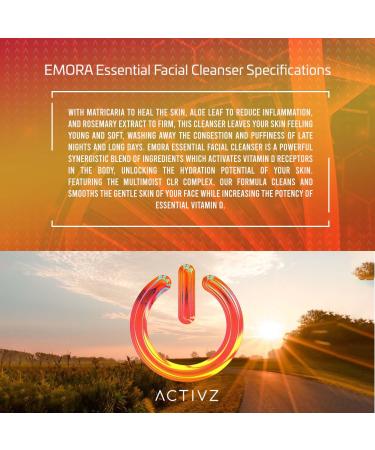 ACTIVZ Emora Essential Facial Cleanser - Gentle Hydration with MultiMoist CLR Complex, Aloe, Matricaria, and Rosemary Extracts - 85ml - Buy Online on GoSupps.com