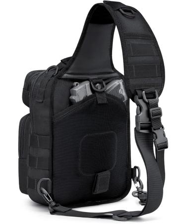G4Free Tactical Sling Bag - Military Rover Shoulder Pack - Molle EDC Crossbody Chest Pack - Black - Buy Online on GoSupps.com