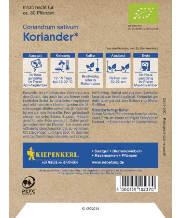 Buy Kiepenkerl 3237 Organic Coriander Seeds - Premium Quality International Shipping Available - Buy Online on GoSupps.com